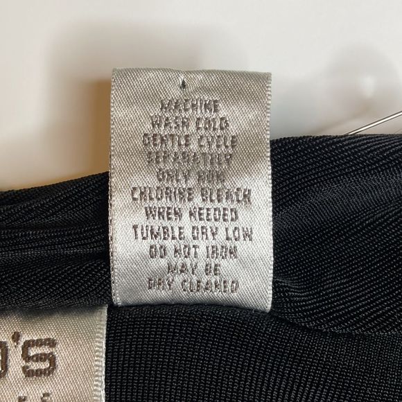 Chico’s Dress Travelers Faux Wrap Black Long Sleeves Slinky Dress - Picture 9 of 12